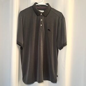 Tommy Bahama IslandZone Polo Shirt Moisture Wicking Gray‎ Large